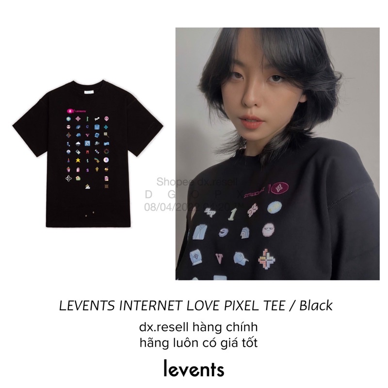 + Áo LEVENTS LVS INTERNET LOVE PIXEL/ Black (Levents Chính Hãng ✅) mua trên 2sp kèm thêm tote Levents