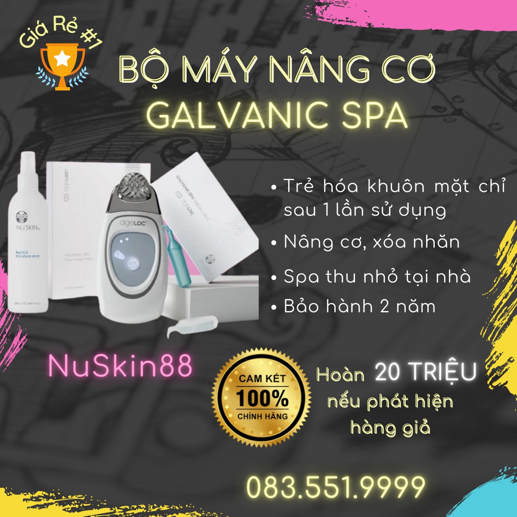 [ CHÍNH HÃNG 100% ] Bộ Máy Galvanic Spa Nâng Cơ Mặt Nuskin