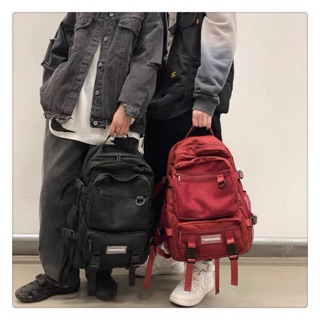 （Sẵn đỏ) Balo Ulzzang Nam/nữ đi học đi chơi vải chống thấm hàng dày dặn loại 1