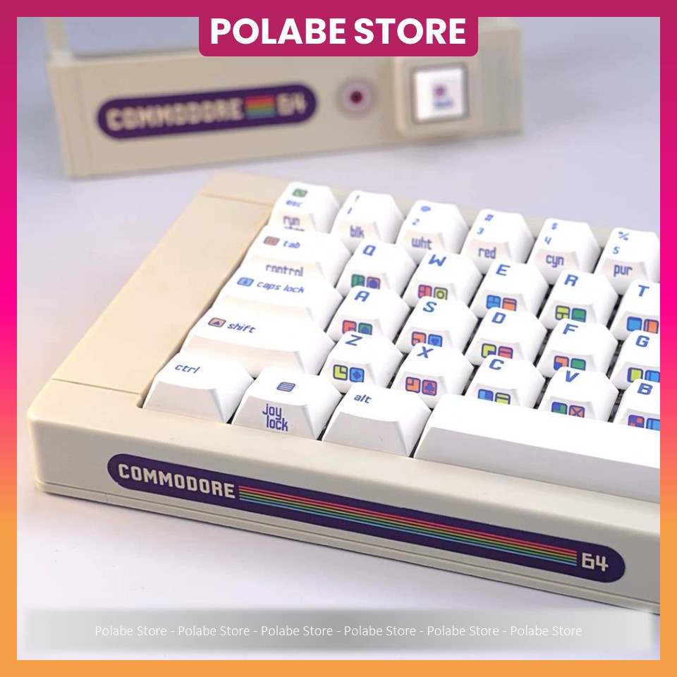 Keycap CRP C64 Clone Cherry Thick PBT, keycap bàn phím cơ nhiều nút cân nhiều layout - Polabe Store