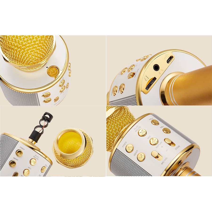 Mic Karaoke Ws-858, Micro Bluetooth Không Dây Kèm Loa, Vừa Nghe Nhạc Vừa Hát Karaoke |Phutuan91