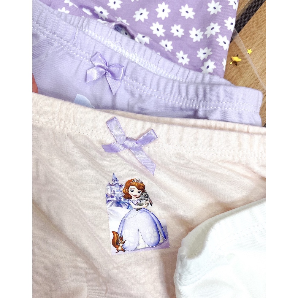 Set 3 quần chip/ Quần lót cho bé gái cotton cao cấp teengo, KDT of me form size to cho bé 9 đến 35kg