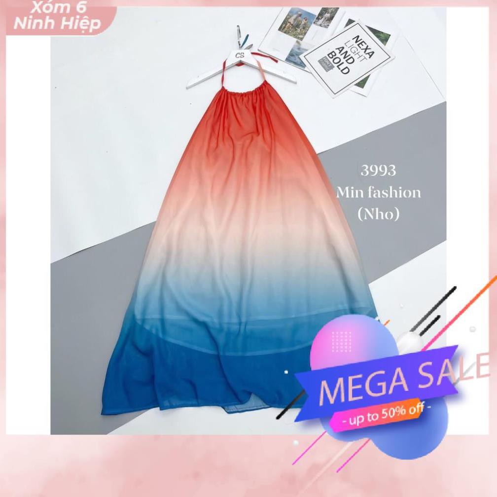 ĐẦM MAXI CỔ YẾM VẢI LOANG MÀU LẠ MẮT - VÁY 2S ĐI BIỂN CỰC SEXY MN | BigBuy360 - bigbuy360.vn