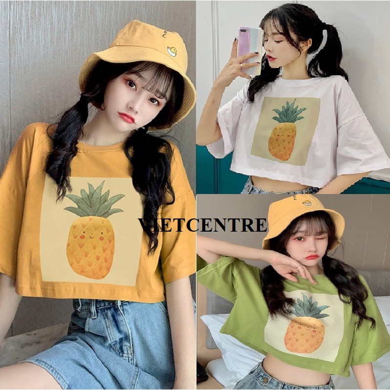 Áo Thun Croptop QUẢ DỨA Form Rộng Hot Trend - VIETCENTRE