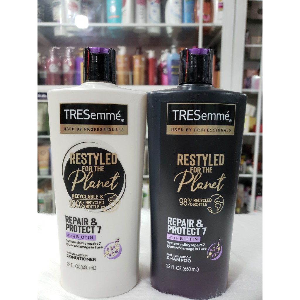 Combo Dầu Gội + Xả TRESemme Repair &amp; Protect 7 with Biotin 650ml Phục hồi hư tổn - Mỹ