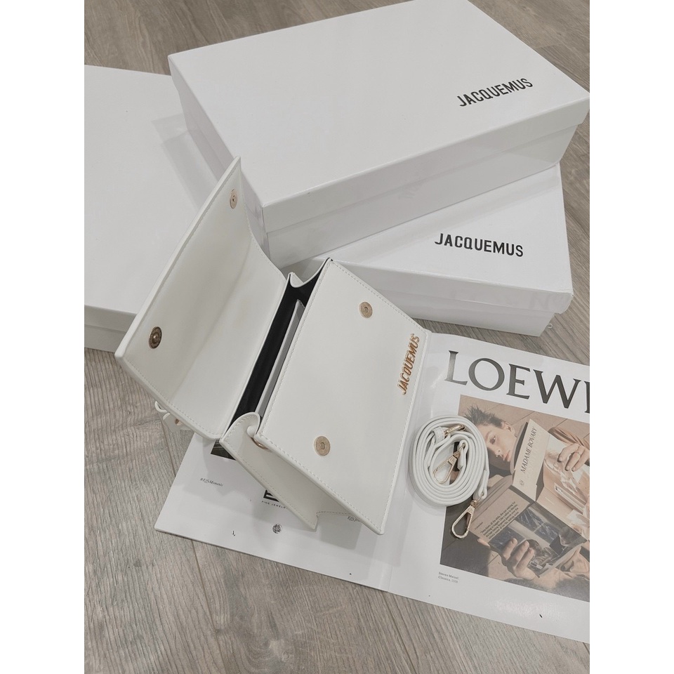 Túi Xách Jac.quemus Quai Xoắn size 19cm màu Trắng