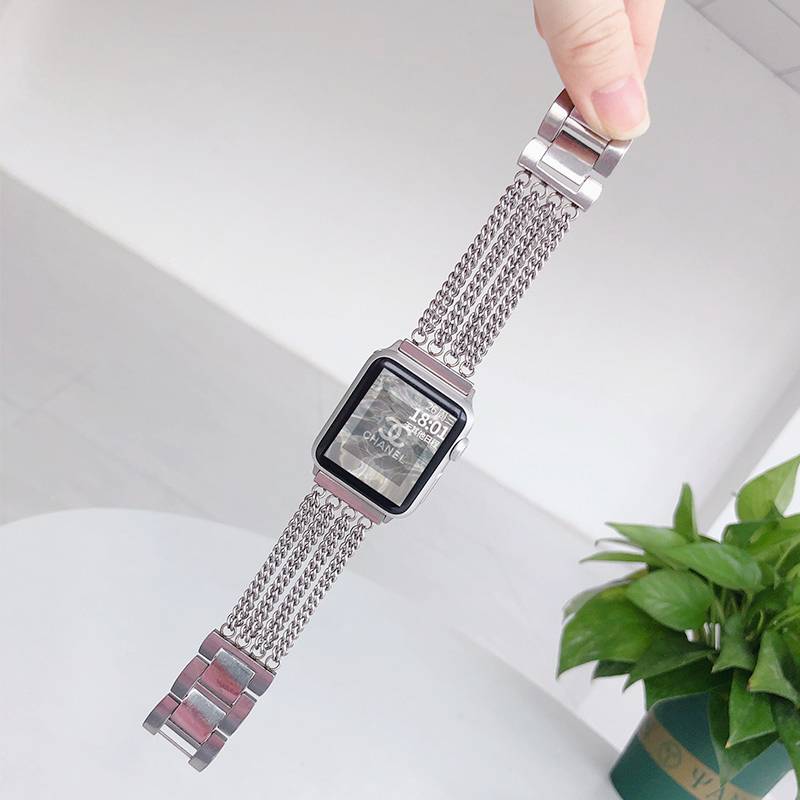Dây Đeo Đồng Hồ Bằng Thép Không Gỉ Thời Trang Cho iwatch 8 7 6 5 SE 4 3 2 1 41mm 45mm 38mm 42mm44mm 40mm