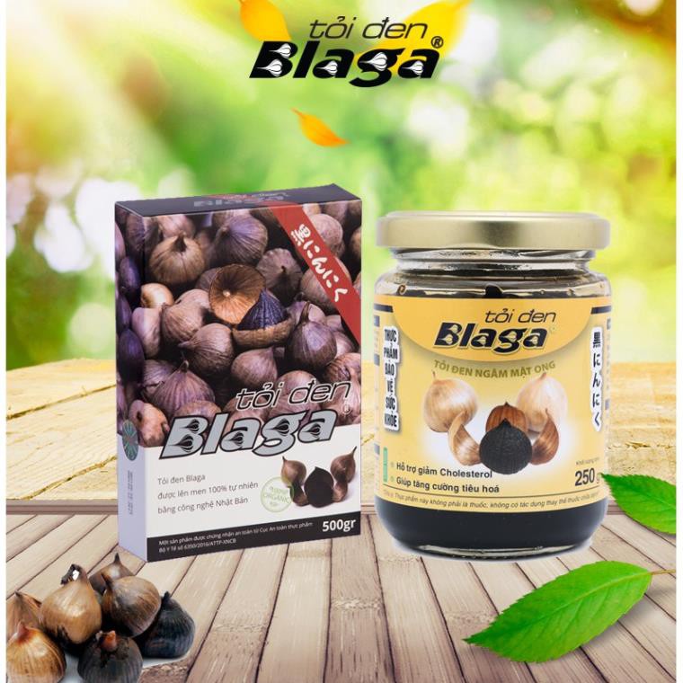 Tỏi Đen Blaga Hộp (500g) + Tỏi Đen Blaga Ngâm Mật Ong (250g)