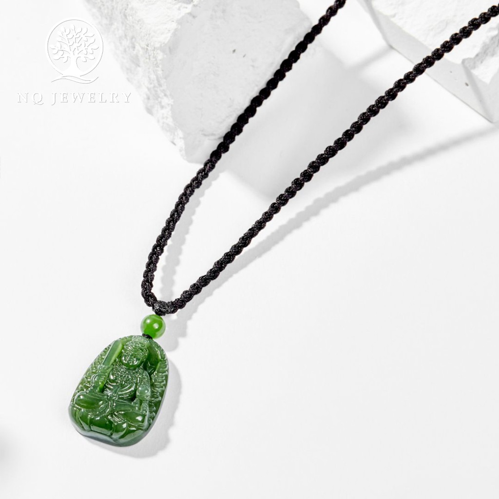 Dây chuyền phật bản mệnh xanh ngọc 3x2cm - NQ Jewelry