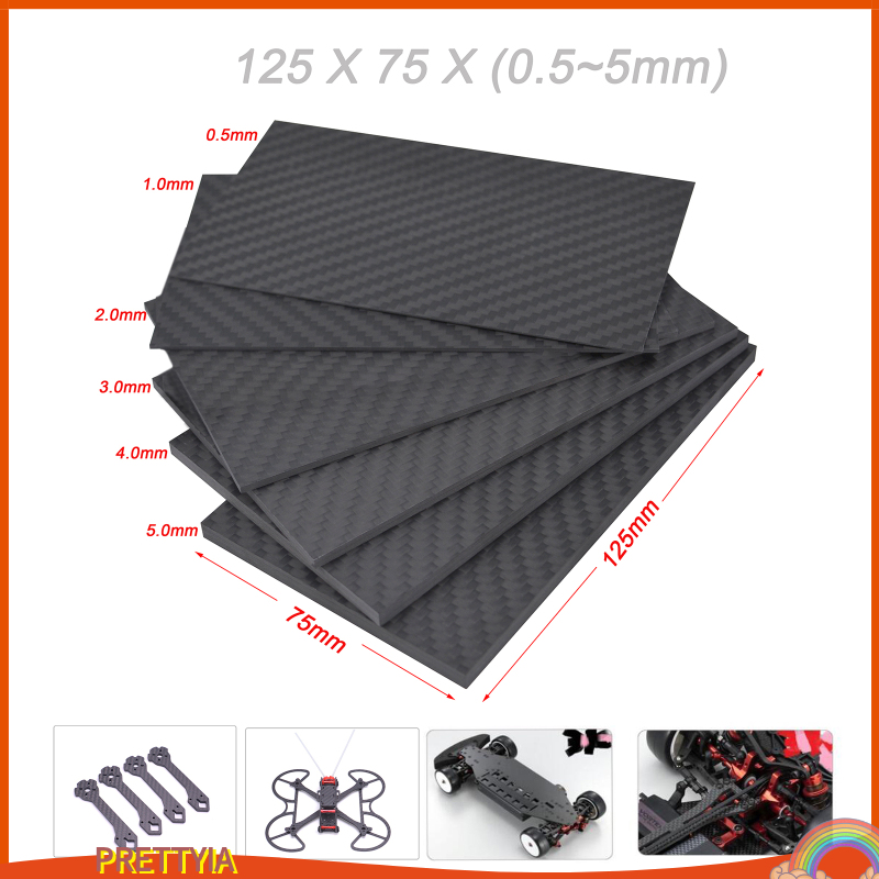 Tấm Lót Sợi Carbon 3K 5x75mm 0.5MM / 1.0MM / 2.0MM / 3.0MM
