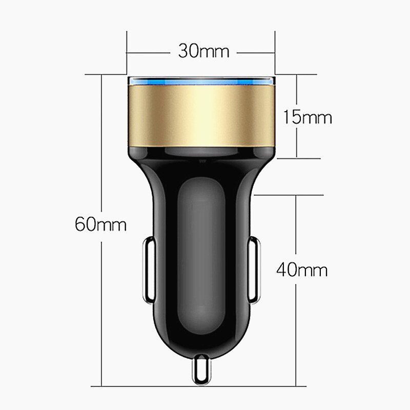 Tẩu sạc điện thoại ô tô (PK168) sạc điện thoại xe hơi 2 cổng USB có báo đèn LED