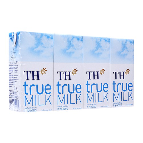 [CHÍNH HÃNG] Sữa Tươi Tiệt Trùng TH True Milk Ít Đường Thùng 48 Hộp x 180ml