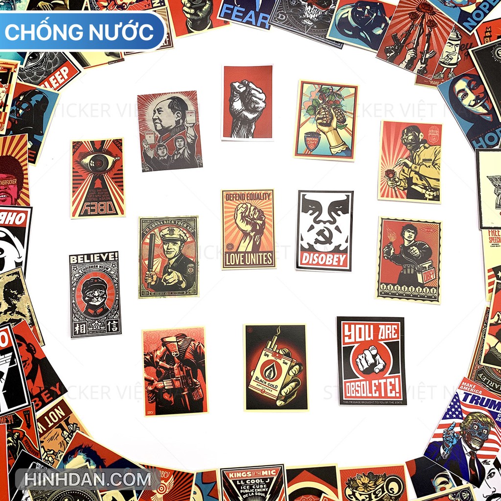 OBEY sticker Siêu Chống Nước dán Nón Bảo Hiểm, Xe, Laptop, Đàn Guitar, Tường, Tủ