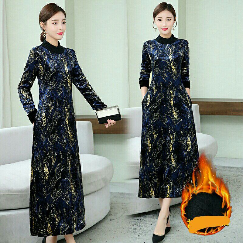 đầm nhung lót lông nữ