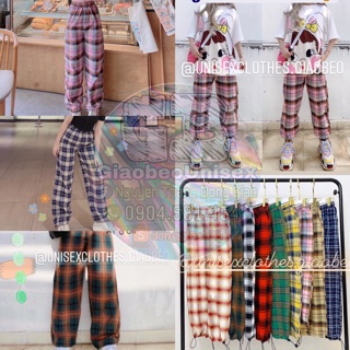 💕MẪU ẢNH THẬT💕 QUẦN CARO ỐNG SUÔNG SIÊU HOT TREND