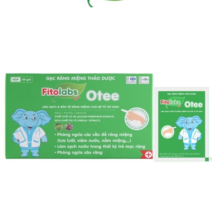 Gạc răng miệng thảo dược Fitolabs otee vệ sinh khoang miệng tưa lưỡi cho bé từ sơ sinh.suckhoechomoinha