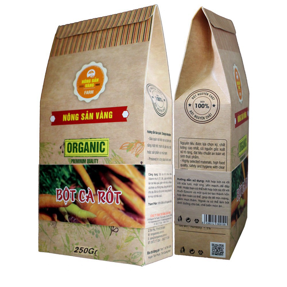 Bột Cà Rốt 250gr - Nông Sản Vàng
