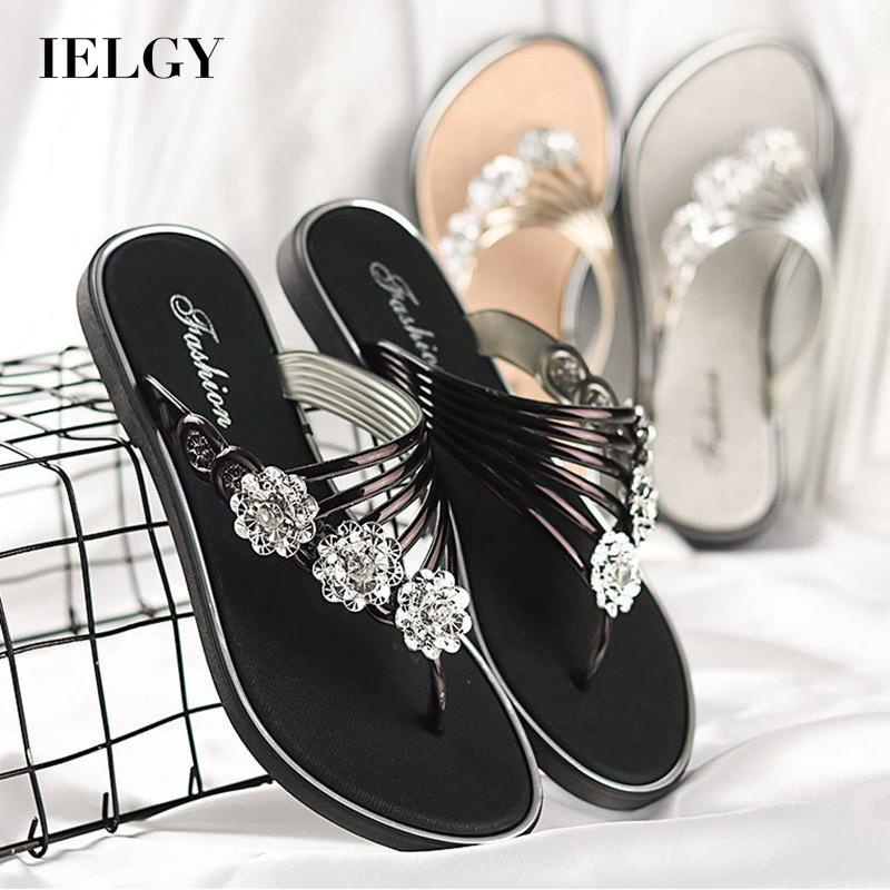 Dép xỏ ngón IELGY đế bằng thời trang thường ngày cho nữ