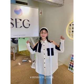 [Hàng sẵn - ORIGINAL DESIGN]  Iris Boutique 22/SS IS237 White chocolate shirt- Áo sơ mi nữ