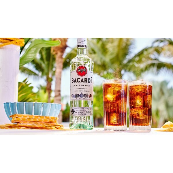 Hương rhum Bacardi trắng pha chế cocktail làm bánh tiramisu nước ép 750ml