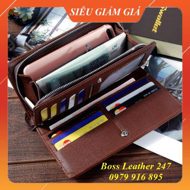 Ví Nam Cầm Tay 💖 FREESHIP 💖 Ví Nam Cầm Tay Cao Cấp, Đựng Điện Thoại, Tiền, Giấy Tờ, Card - Chất Liệu Da PU Cao Cấp