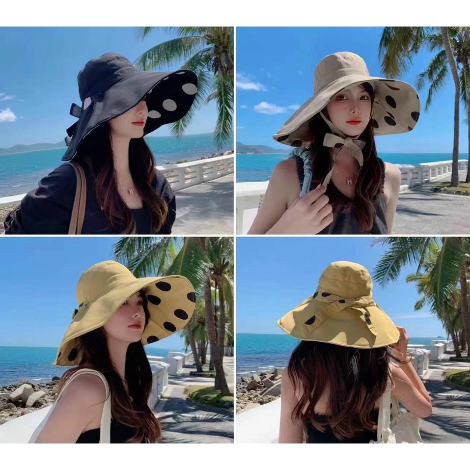 Mũ vành nữ chấm bi