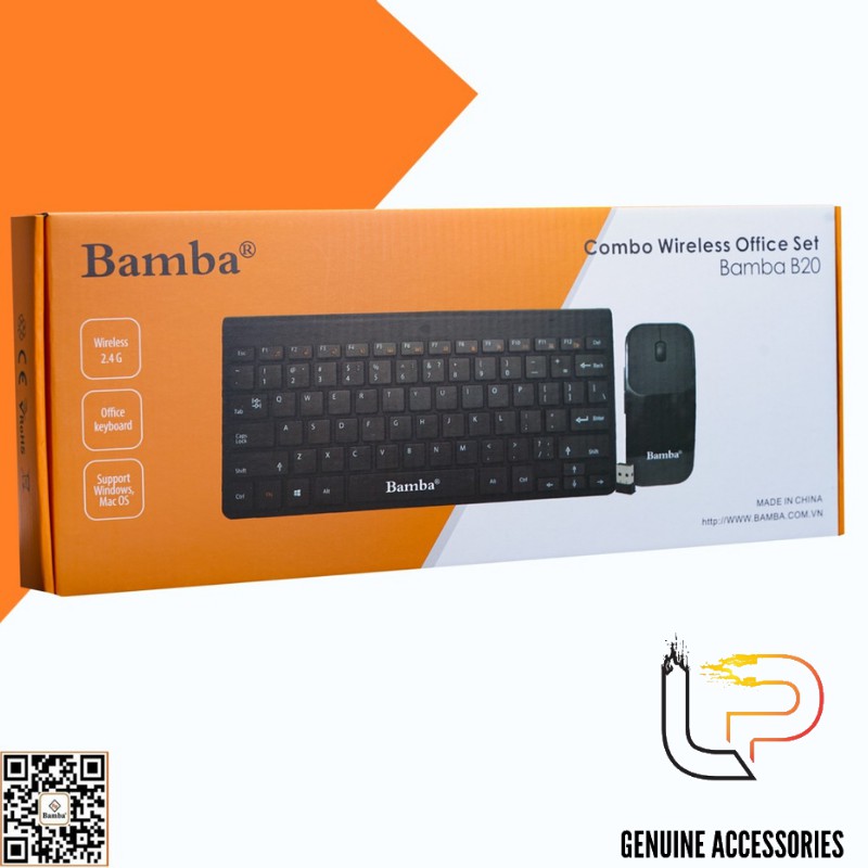 Bộ phím chuột mini không dây BAMBA B20 - Keyboard + Mouse Không Dây Mini BAMBA B20
