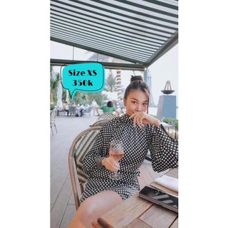 Váy Zara Auth newtag size XS chấm bi tay dài