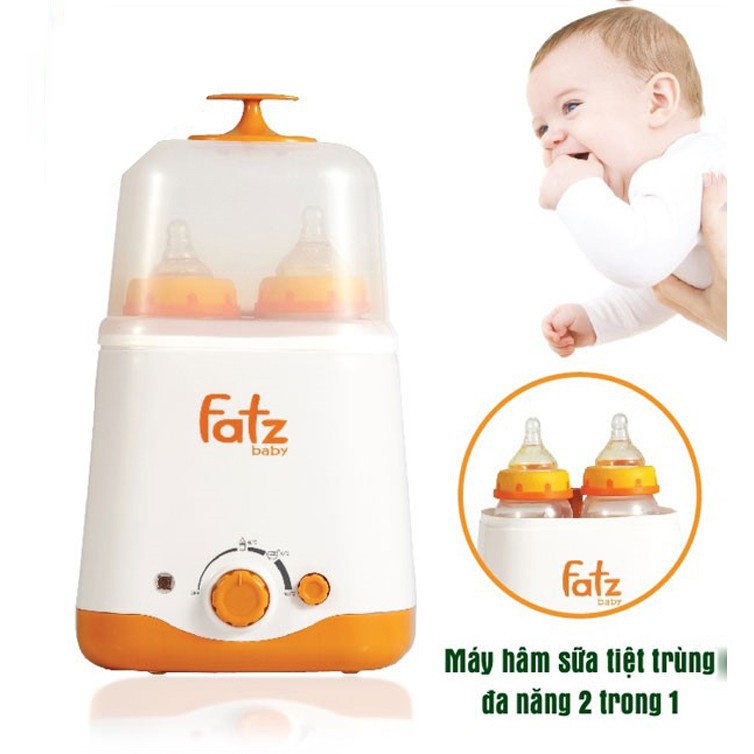 Máy hâm sữa tiệt trùng 2 bình cổ rộng Fatz Baby 2in1 FB3012SL