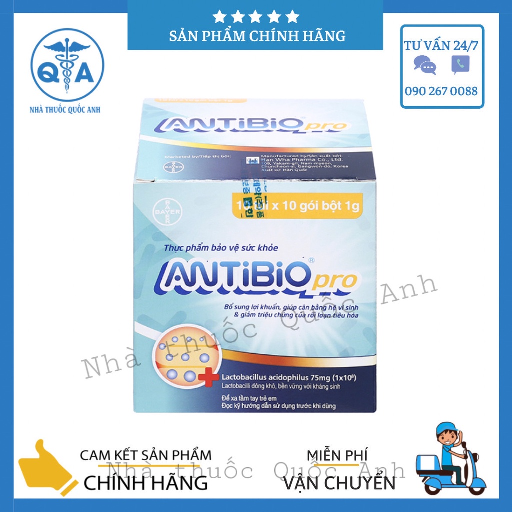 [Combo 10 gói] Men vi sinh Antibio Pro Hàn Quốc Bổ Sung Lợi Khuẩn Giúp giảm triệu chứng của rối loạn tiêu hóa