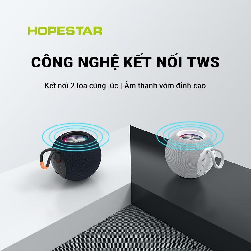 Loa Bluetooth chống nước HOPESTAR H52 ,âm bass mạnh mẽ, đèn Led đa sắc,nhỏ gọn