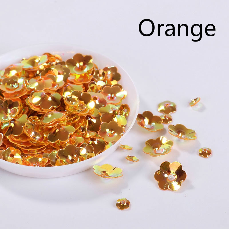 Hộp 10g hạt kim sa hình hoa mận 3D nhiều kích cỡ dùng làm đồ thủ công