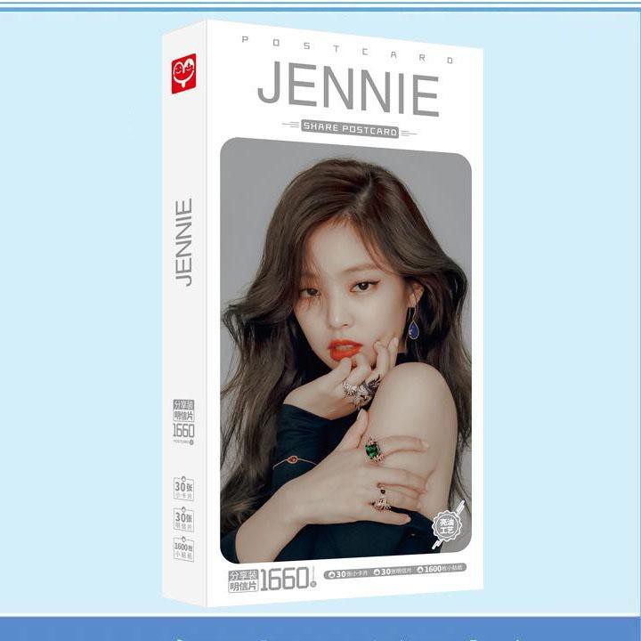 Hộp ảnh Postcard Jennie Blackpink 1660 ảnh bộ ảnh có ảnh dán sticker lomo bưu thiếp