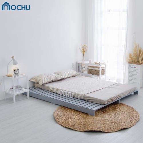 Giường ngủ Pallet gỗ thông OCHU lắp ráp gấp xếp gọn PALLET BED - GREY Nội thất thông minh phong cách Hàn Quốc