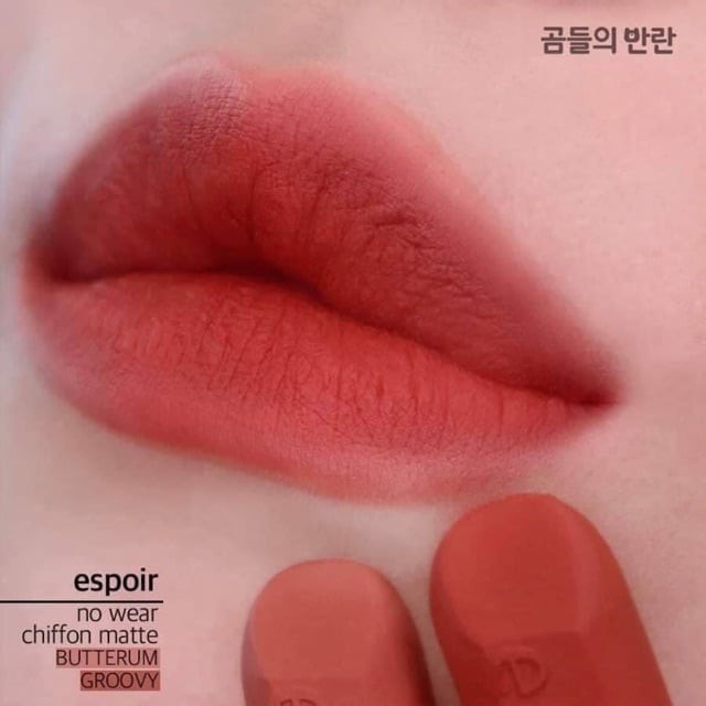 Son Espoir Lipstick No Wear Chiffon Matte BR901 Groovy Màu Đỏ Đất Siêu Tôn Da