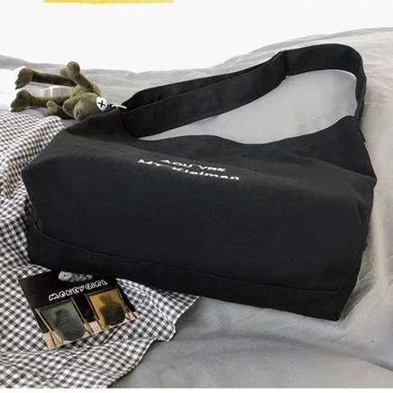 Túi đeo chéo vải canvas ulzzang cỡ lớn thời trang Hàn Quốc học sinh sinh viên đi học đi chơi unisex