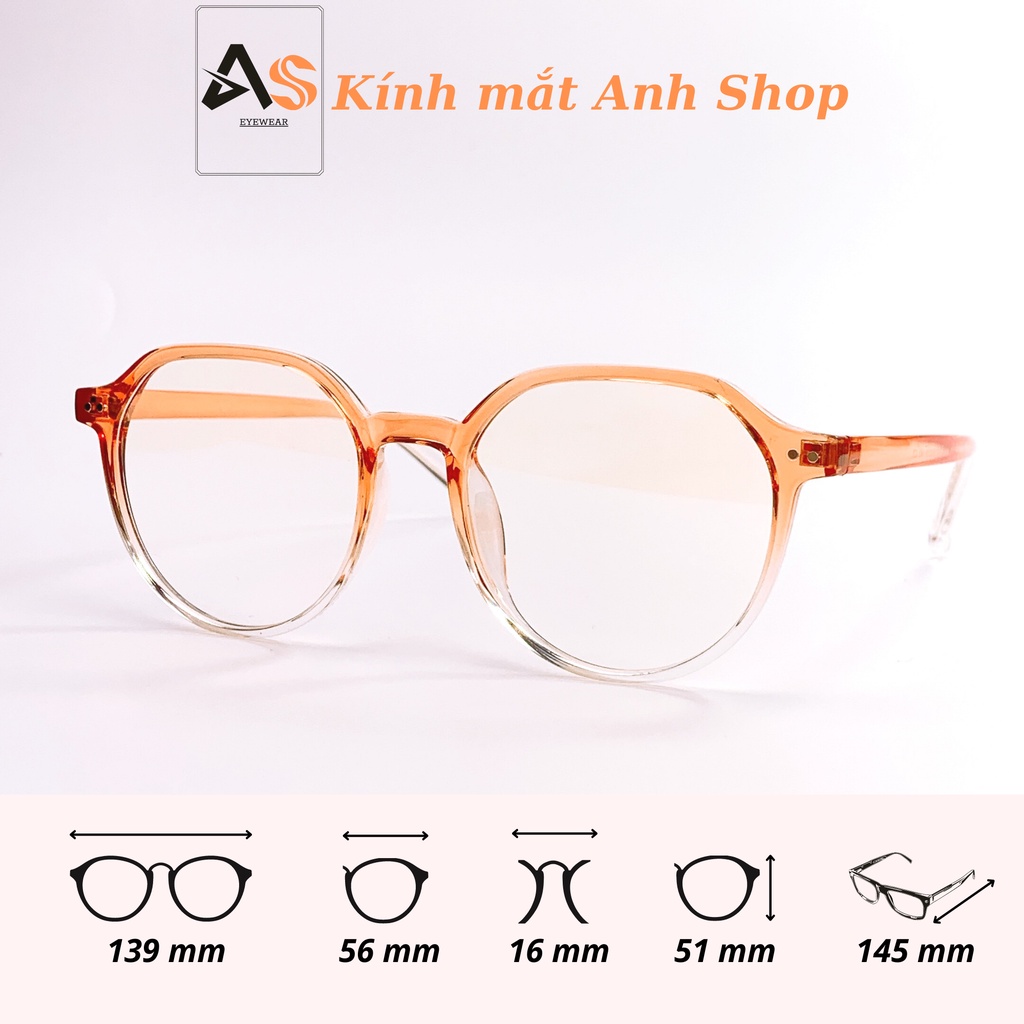 Gọng kính tròn nam nữ chất liệu nhựa 2361