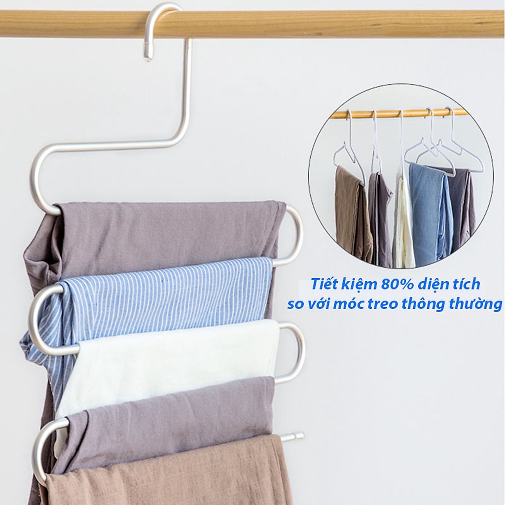 Móc Treo 5 Tầng  Móc Áo Quần Đa Năng Kim Loại Bền Đẹp Tiết kiệm Diện Tích Tủ Tối Ưu Siêu Tiện Dụng