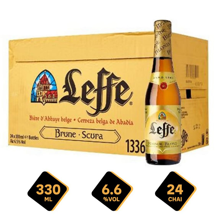 Thùng 24 bia Leffe Brune 330ml 6.6% -02