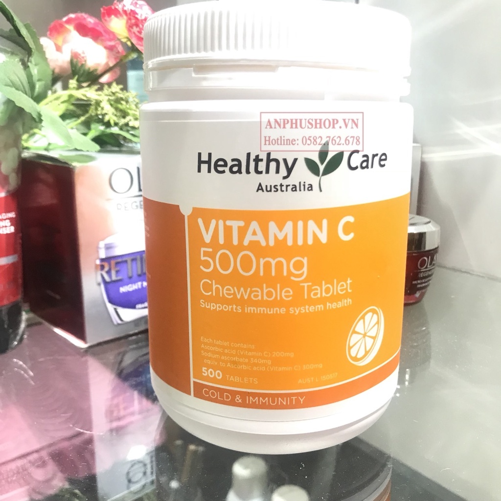 Viên Ngậm Vitamin C Healthy Care 500mg - Hộp 500 viên (Hàng chính hãng)