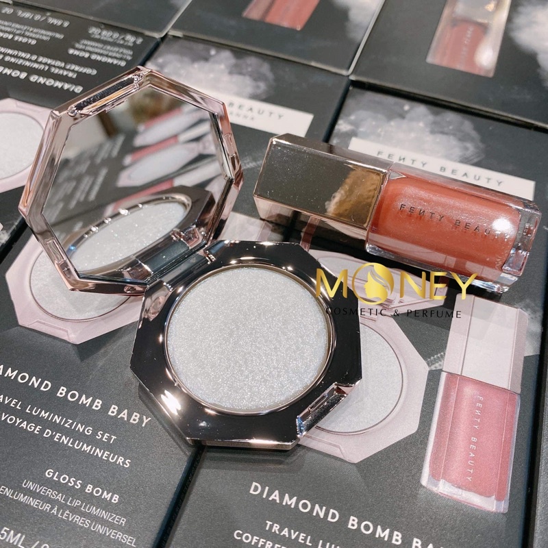 Tách Lẻ/ Set FENTY BEAUTY Diamond Bomb Baby Lip Gloss and Highlighter Mini