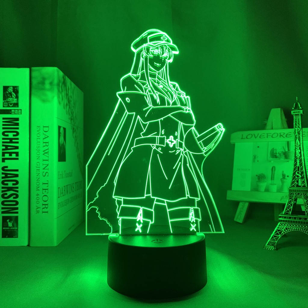 Đèn LED 3d Hình Anime Akame Ga Kill Esdeath Quà Tặng Sinh Nhật