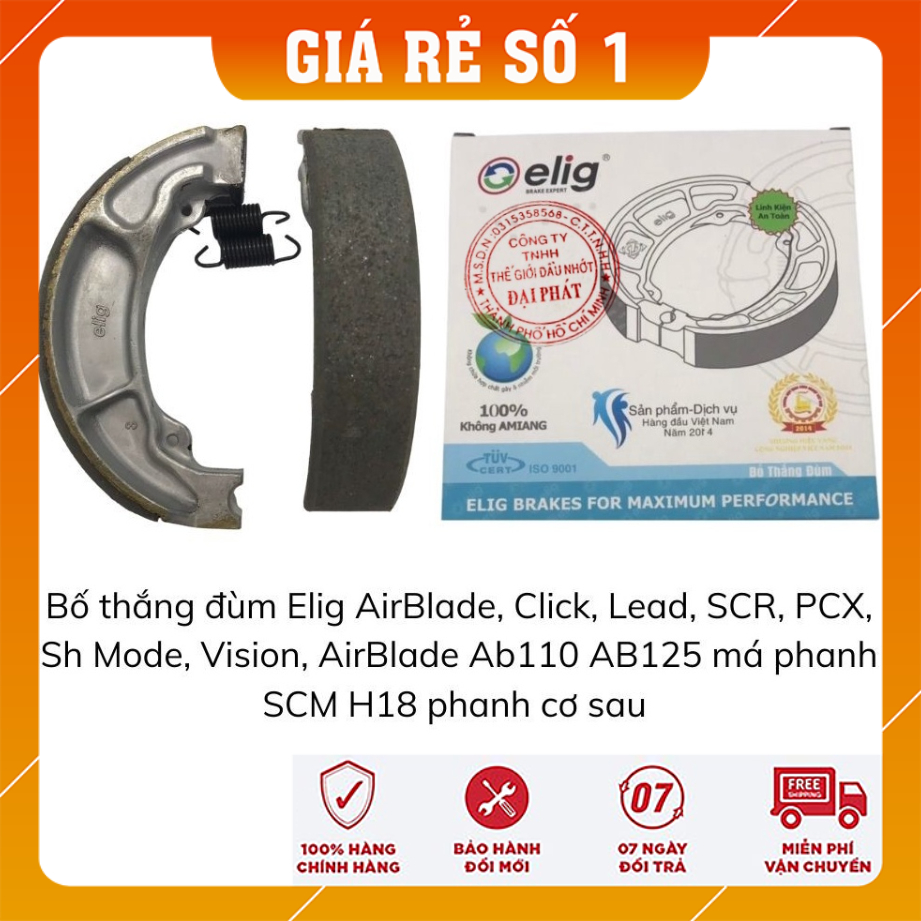 Bố thắng đùm sau Elig cho Airblade các đời, Lead, SH Mode, Vision, Click/Vario, PCX...