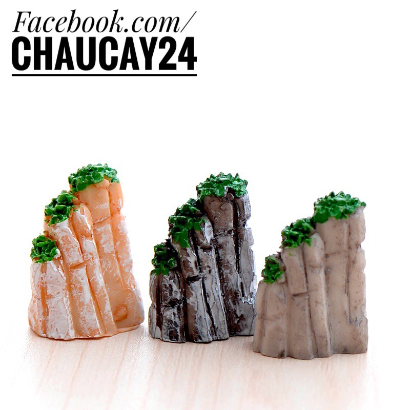 Tiểu cảnh núi rêu - Phụ kiện trang trí chậu cảnh, sen đá, xương rồng, cây bonsai