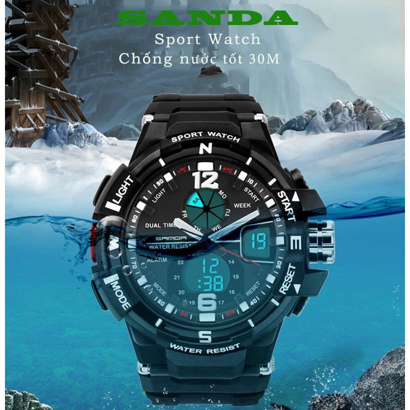 Đồng hồ thể thao nam SANDA JAPAN 789 Chống nước Siêu bền | BigBuy360 - bigbuy360.vn