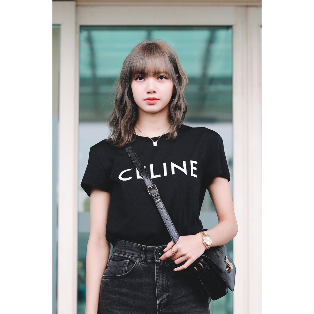 Áo thun cotton in chữ CELINE hai màu trắng đen cực hot [FREESHIP] Áo phông nam nữ đẹp nhất