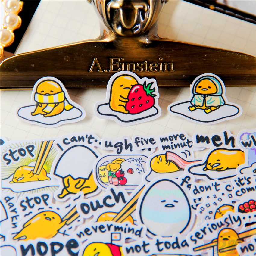 ★★★ Miếng Dán Trang Trí Nhật Ký Hình Gudetama Q-5 ★★★ Set 50 Sticker Dán Trang Trí Album Thời Trang
