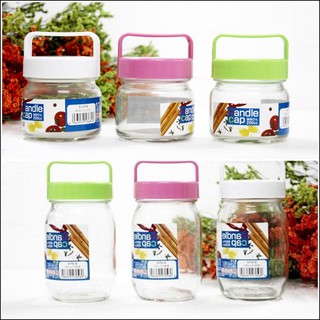 Lọ thủy tinh có quai xách 450ml, 200ml Made in Japan
