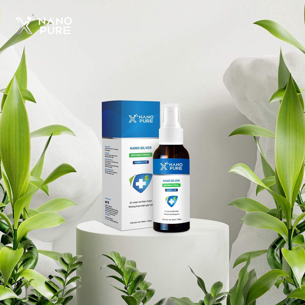 Chai xịt nano bạc khử mùi cơ thể Nano Xpure - hương nước hoa - khử mùi hôi nách, khử mùi cơ thể 50ML