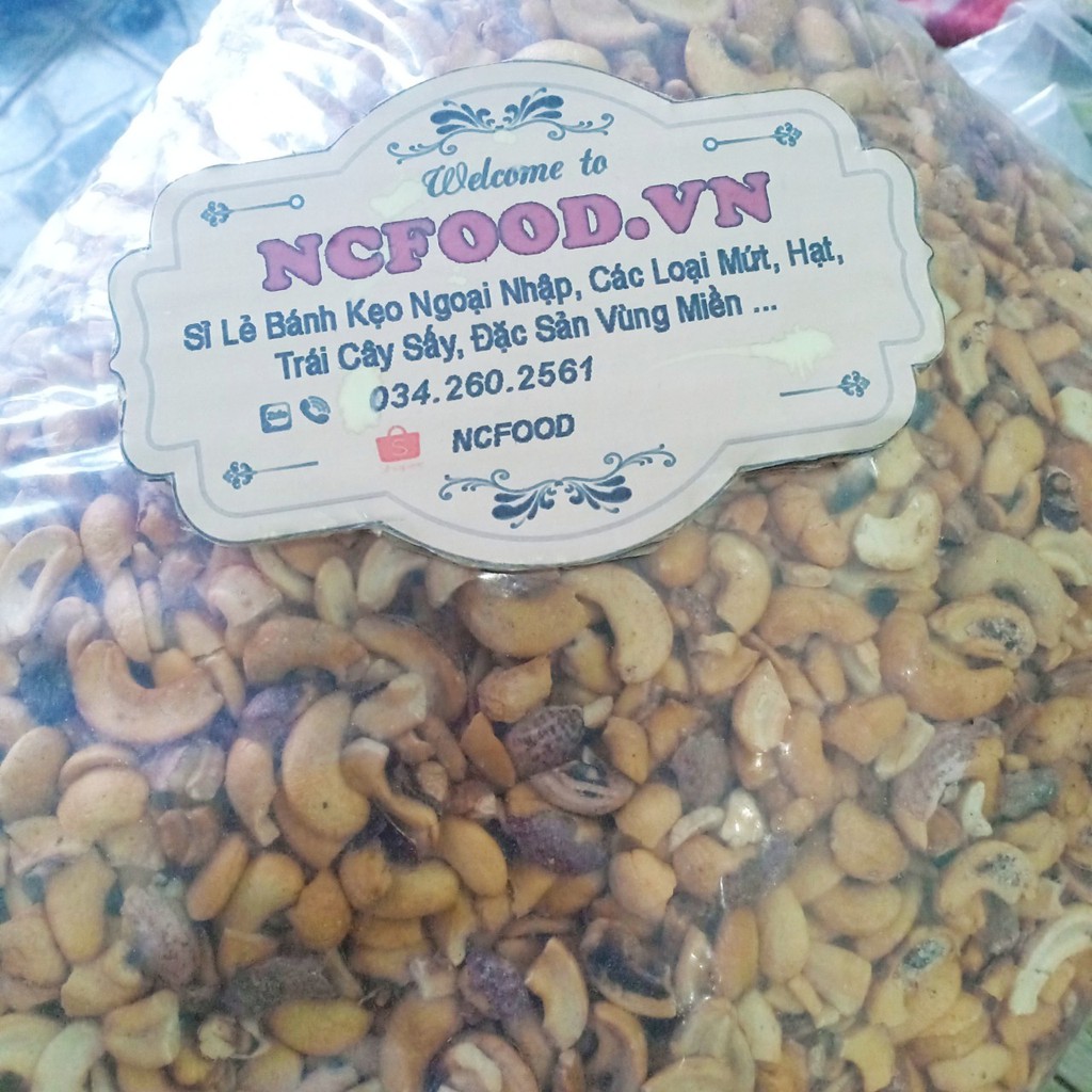 Hạt Điều Rang Muối 500g (Hạt vỡ vỏ lụa) NCFOOD